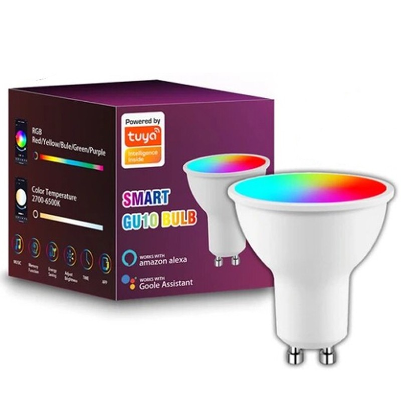 Tuya Clairage Led Gu Smart Wifi Et Bluetooth Rgb Cct W Spot