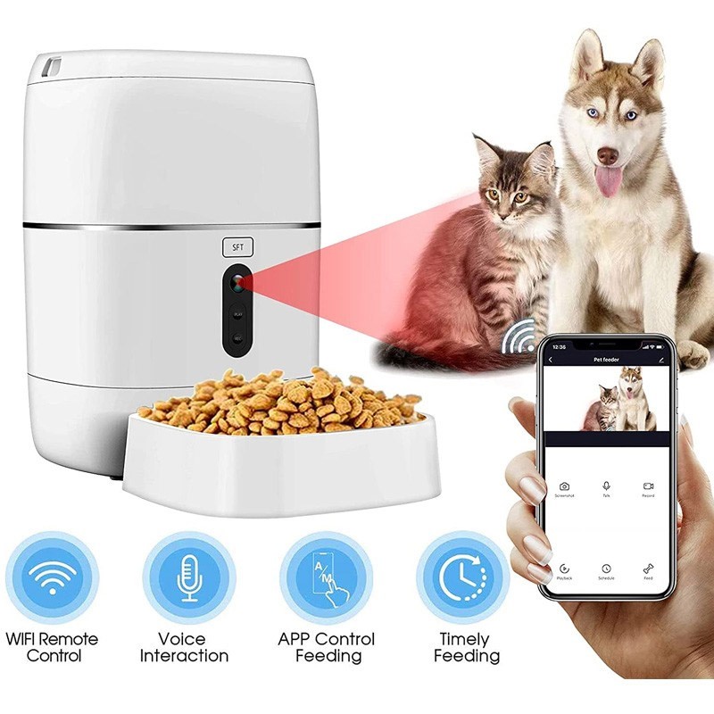 Tuya Smart WiFi Futterspender für Hunde und Katzen mit Kamera