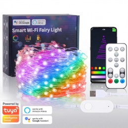 SET SMART striscia 12V LED RGB multicolore WiFi centralina intelligente  Alexa Google controllo remoto APP smartphone luce decorativa 5 metri