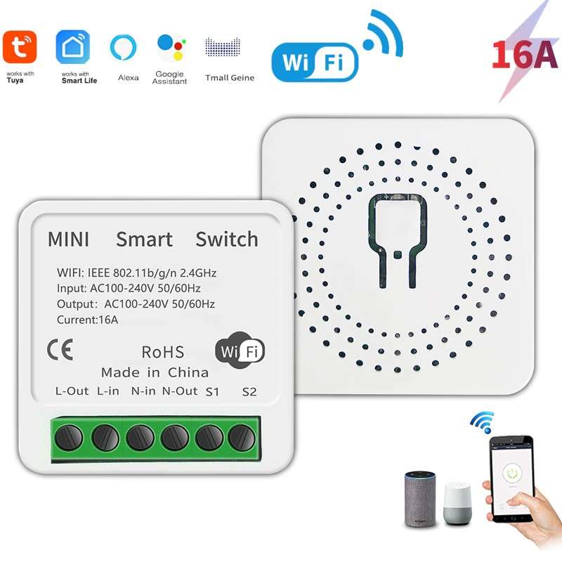 Commutateur Wifi intelligent 16A/3500W, Kit domotique sans fil de