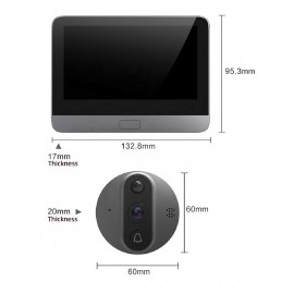 Mirilla Wifi HD con Alarma Detección de Movimiento Tuya Smart