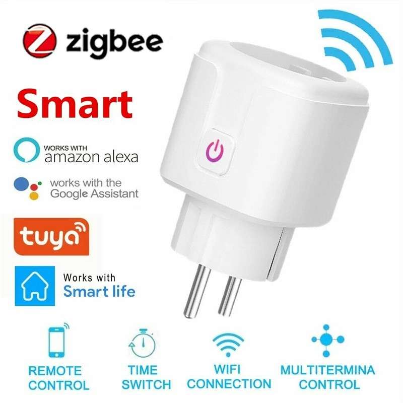 ZigBee Smart F Type Plug Socket EU Plug 16A Power Monitor Works