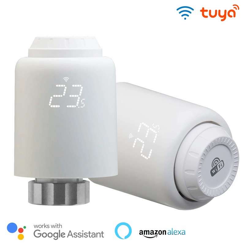 Termostato per vavole termostatiche Smart Wireless compatibile con Alexa,  Google Home Assistant