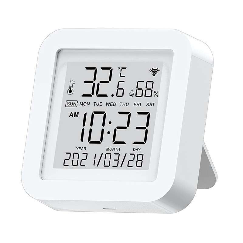 Capteur de détection d'humidité et de température avec écran LCD,  thermohygromètre WiFi Smart Life, Tuya