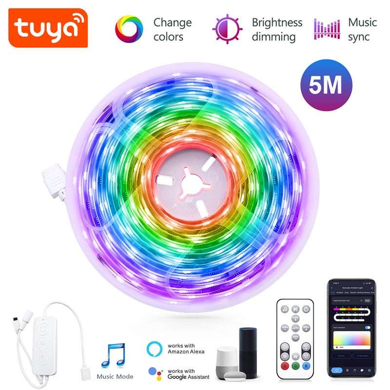 Tuya Dream Color Smart WiFi RGBIC Kit de Tiras Led Musicales