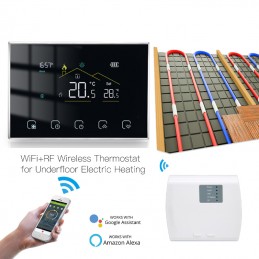 Qiumi Termostato WiFi regolatore di temperatura per riscaldamento a  pavimento elettrico lavoro con  Alexa Google Home IFTTT 16A 95~220V