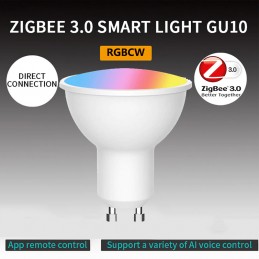 GLEDOPTO-bombilla Led inteligente ZigBee 3.0, GU10, 5W, RGBCCT, ángulo de  haz de 30 grados.