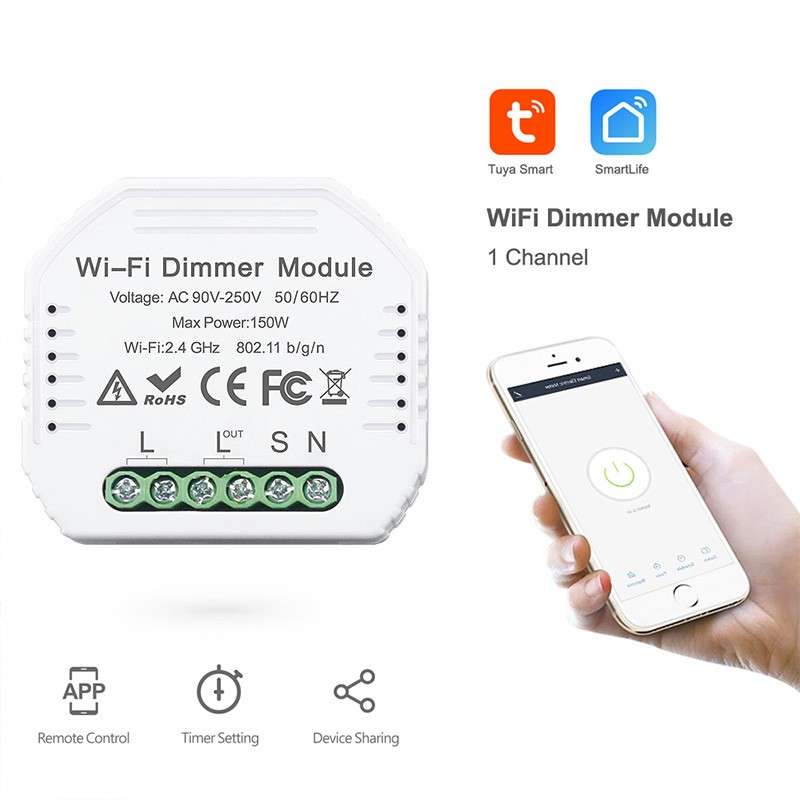 Cellphone Voice Control Tuya Smartlife WiFi Smart Switch Module 10A 16A  250V Ce RoHS Google Home Alexa - China Smartlife Switch, Smart Module