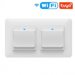 Interruptor de pared WiFi inteligente doble Tuya empotrable - Expert4house
