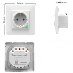 Enchufe interruptor 2 botón Smart Blanco