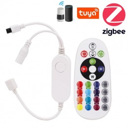 Contrôleur de bande LED Tuya Smart Zigbee RGBW avec télécommande