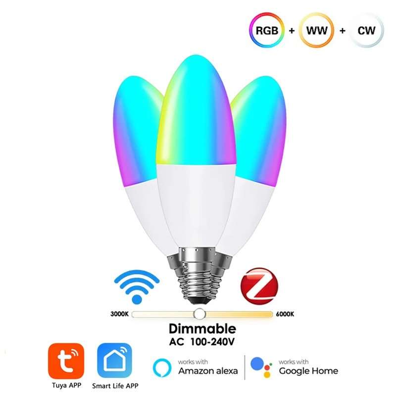 Homekit - E27 - Ampoule LED , wi fi, E14, GU10, E27, RGBW, pour maison  connectée, fonctionne avec Siri, Alexa