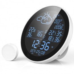 Saldi Stazione meteo wireless AGSIVO Tuya con WiFi e sveglia