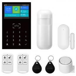 Sistema de alarma de seguridad para el hogar, panel de pantalla táctil de  4.3 pulgadas, kit de sistema de alarma antirrobo inalámbrico GSM WiFi con