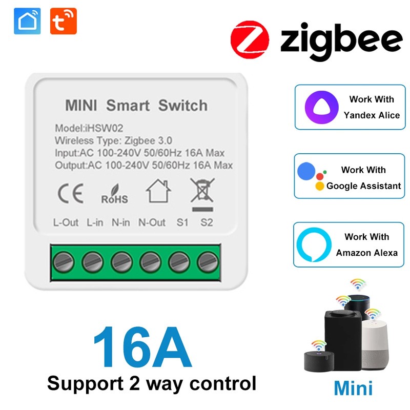 FanLer Tuya ZigBee 3.0 Prise d'alimentation intelligente 16A Application  sans fil de télécommande vocale courant moniteur d'énergie Fonctionne avec