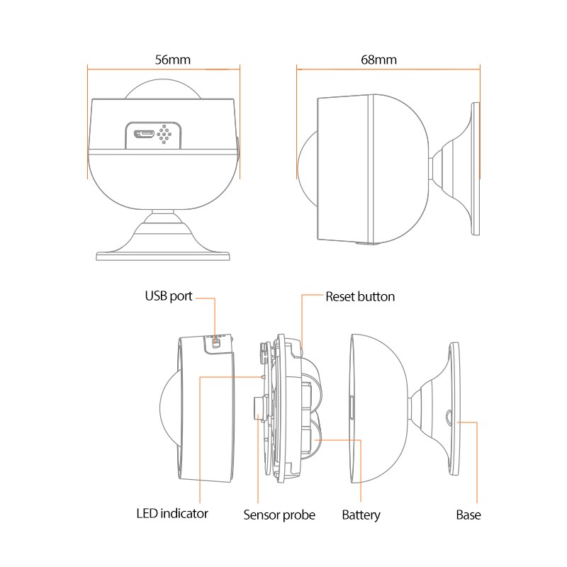 Tuya Sensore Di Movimento Zigbee Con Porta Usb Sicurezza Intelligente