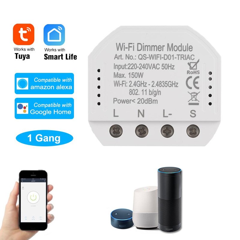 Interruptor De Luz Wifi, Compatible Con Alexa, Google Home, Tuya