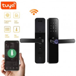 Serrure biométrique WiFi intelligente réversible Tuya avec serrure à poignée
