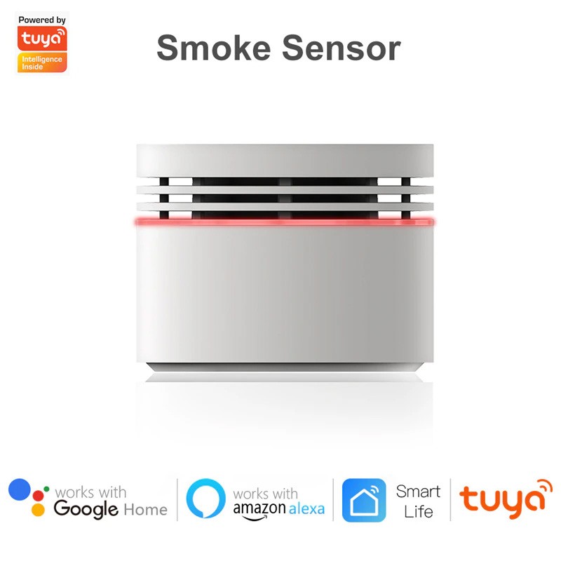 Détecteur de fumée intelligent Tuya ZigBee compatible avec Alexa et Google