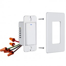 Interrupteur Connecté Wifi Poussoir Blanc - Double Poussoir - SILUMEN
