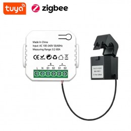 Medidor de energía bidireccional Tuya Smart ZigBee con abrazadera