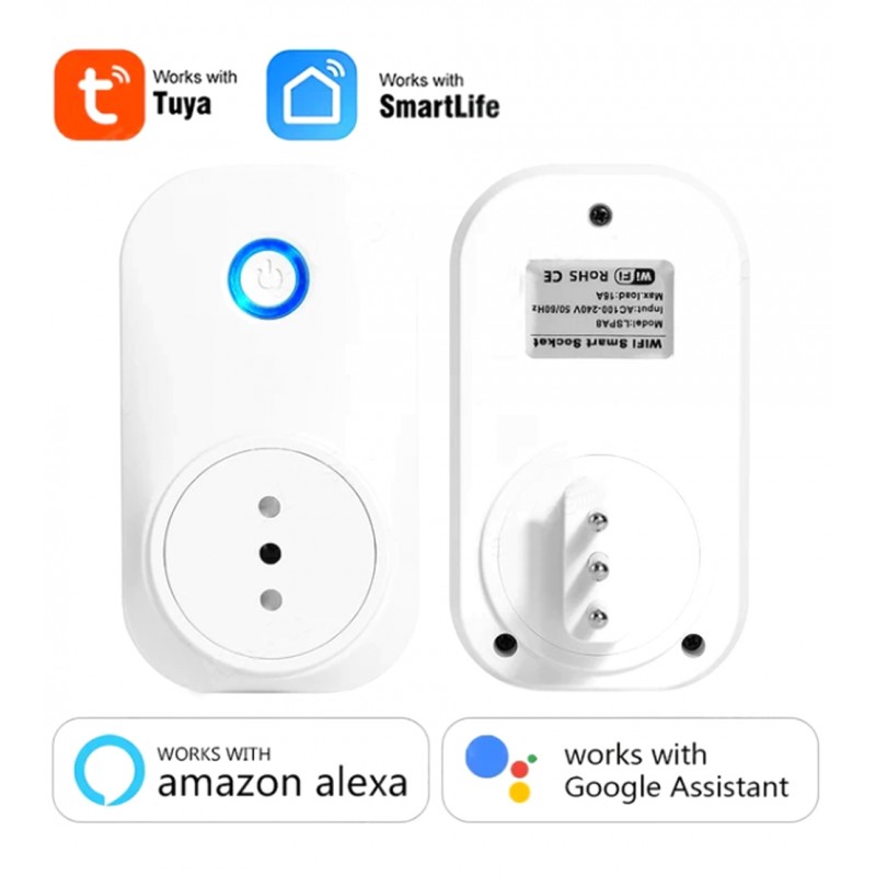 Prise intelligente, Prise connectée WiFi, Charge maximale 16A, compatible  avec  Alexa, Google Assistant et IFTTT