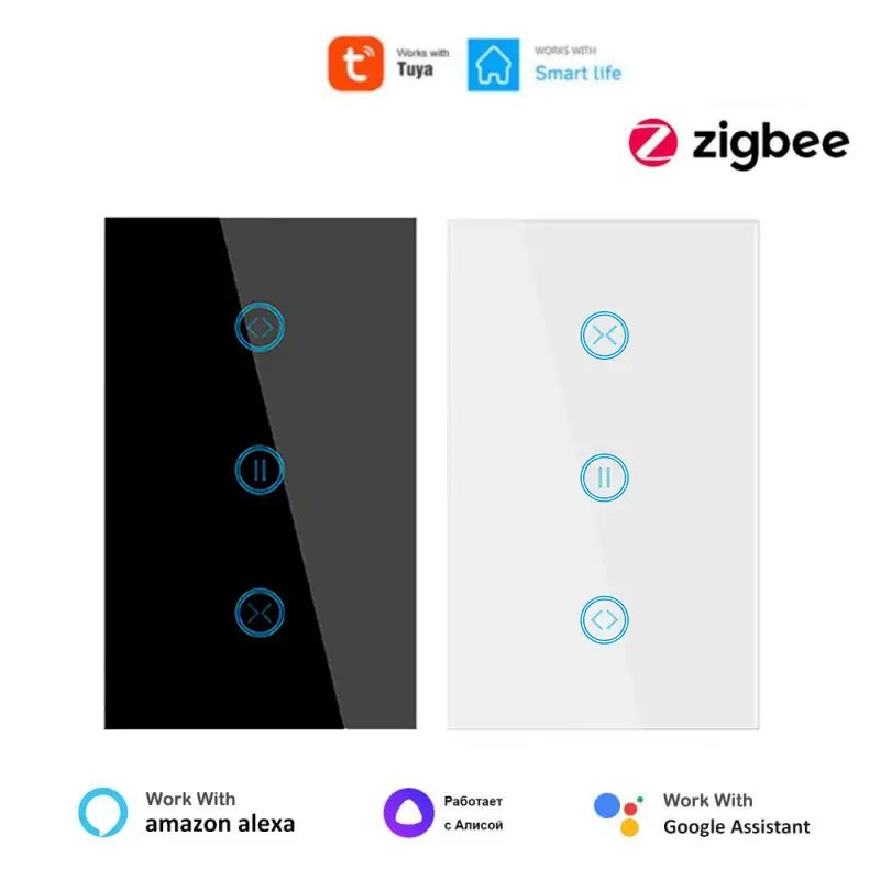 Interruptor táctil Tuya Smart ZigBee para persianas y cortinas