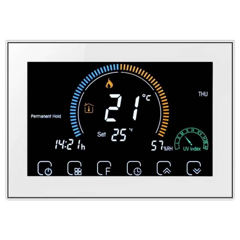 110-240V Prise de Thermostat sans Fil, Wireless Thermostat d'ambiance  programmable Intelligent avec Affichage Température