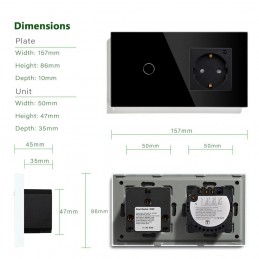 Bseed: Interruptor táctil de pared con dimmer y control remoto a 433mhz 