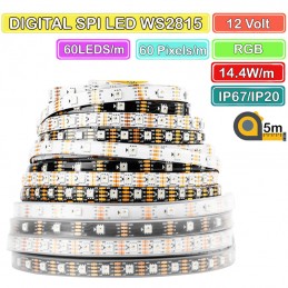 Digital LED Strip WS2815 RGBIC 60 LEDs per Meter DC12V 5 Meters