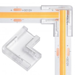Snelle L-vormige connector voor 10 mm enkelkleurige COB LED-strips