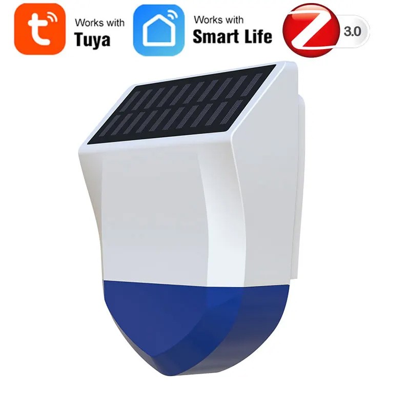 Buy Smart Zigbee Tuya Outdoor Siren with 100dB Solar Panel