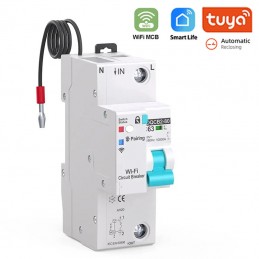 Tuya Interruttore Automatico MCB da 63A Smart WIFI con Contatore di Energia