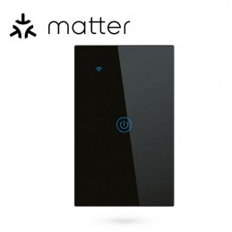 Interruptor de luz táctil Tuya Smart Matter WiFi serie NovaTech negro