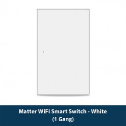 Tuya White Push Button Switch for Smart Matter Wall Light Fusion Series