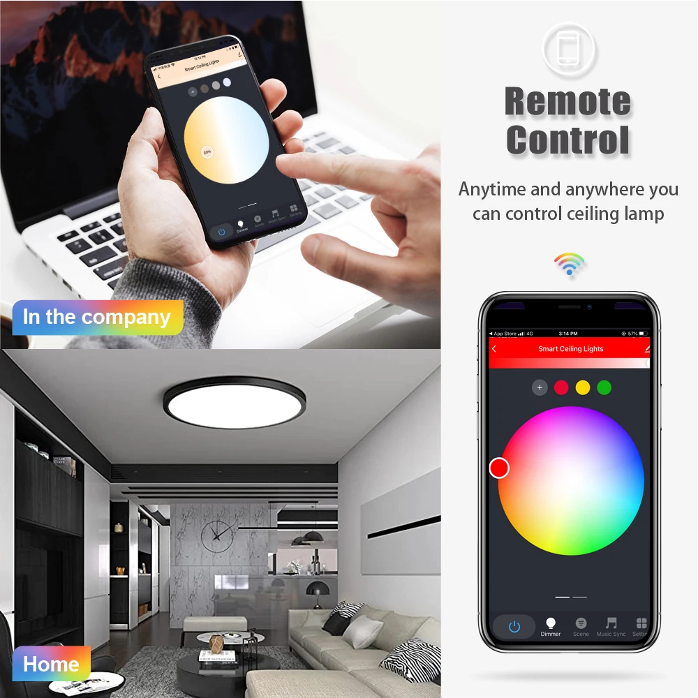 Plafoniera Led Smart Tuya 24W WiFi Rotonda temperatura colore regolabile  LEDme 