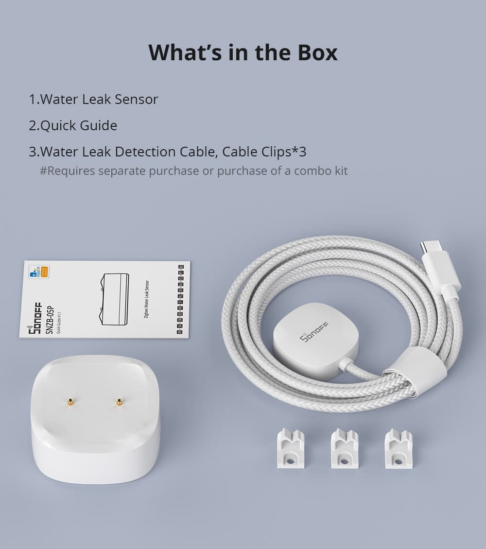 Detector de fugas de agua Zigbee inteligente SNZB-05P con kit.jpg
