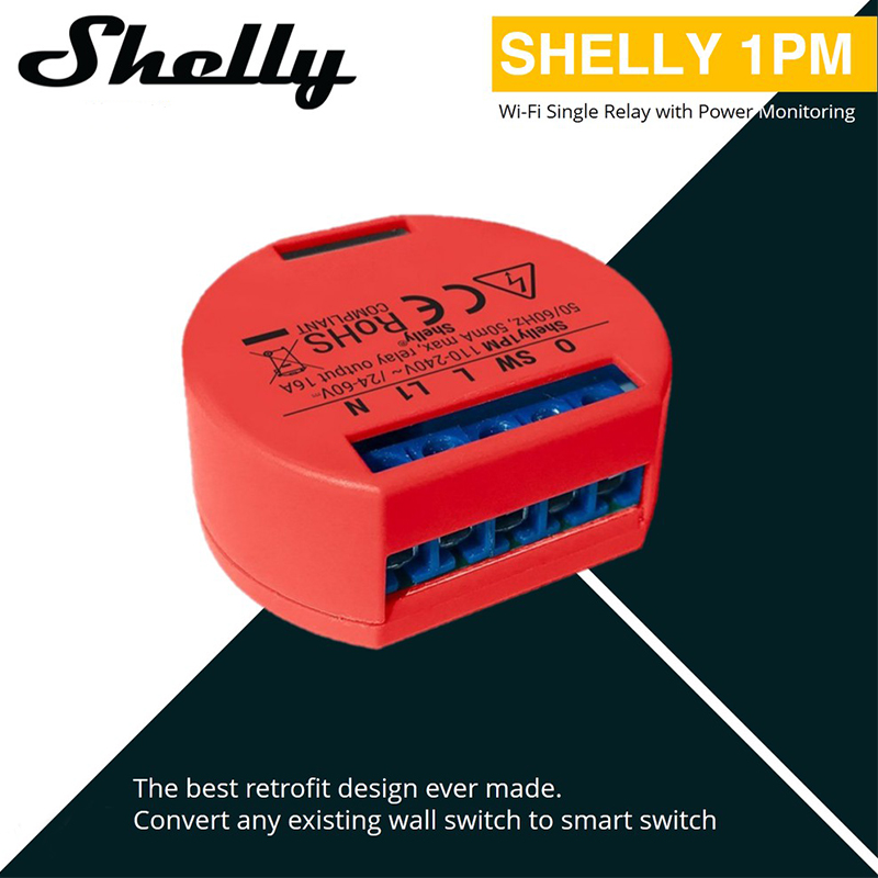 Shelly Plus 1PM Smart Home Life WiFi Relay Switch Control And Measure Power  Consumption Range Of