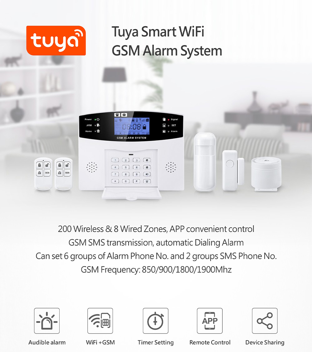 Tuya Kit Video Alarma GSM + WiFi compatible Alexa Google