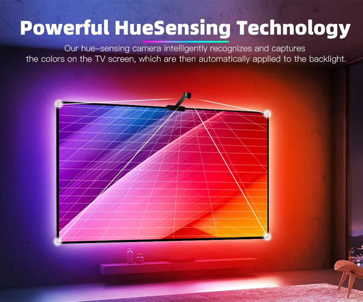 Tuya Kit di Retroilluminazione per TV a Led Smart RGBIC con Camera