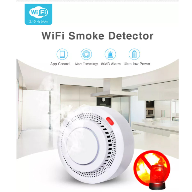 Détecteur de fumée connecté 2xAAA Wi-Fi Tuya