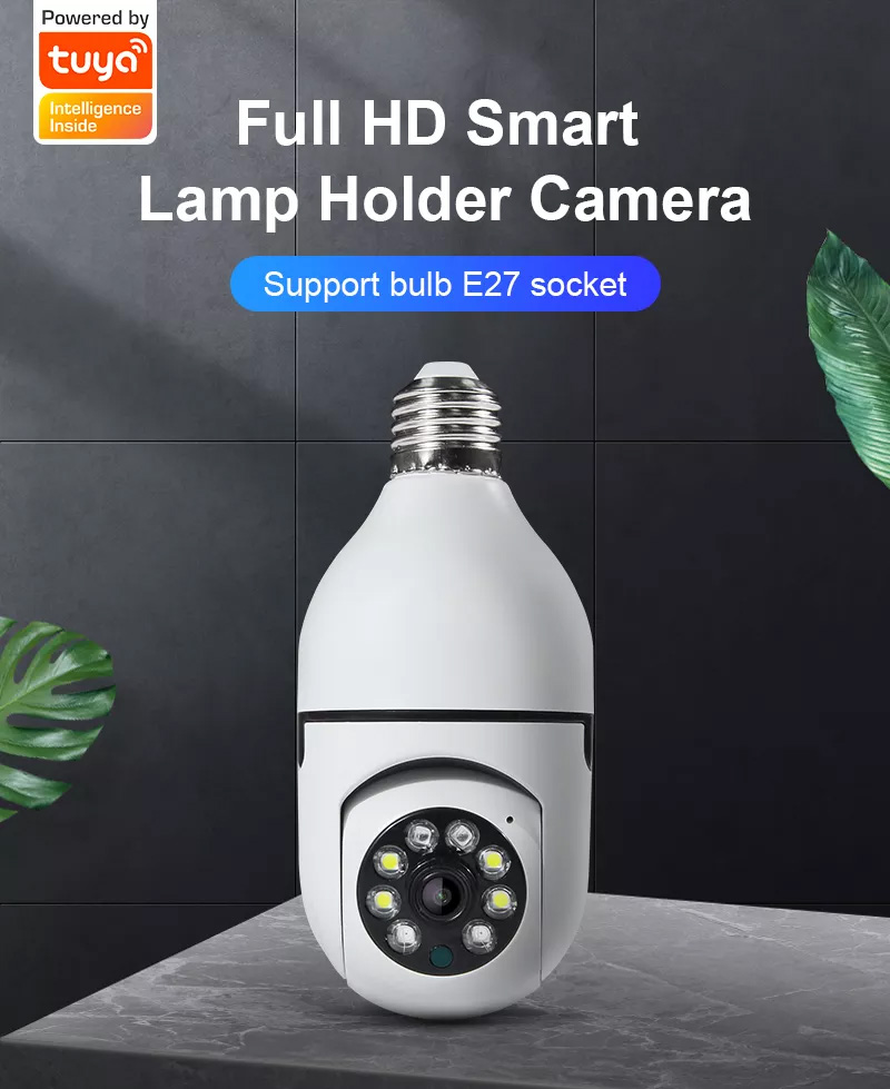 Tuya Panoramic Camera with E27 Wi-Fi 3.0MP Alexa Google Bulb