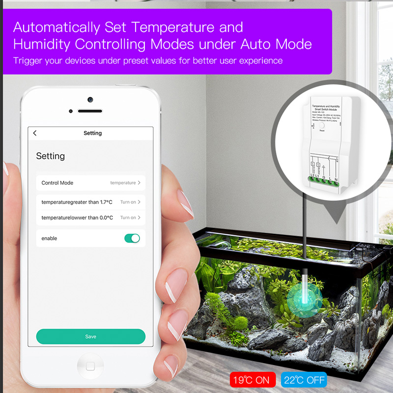 Tuya Smart Life WiFi Temperature & Humidity Sensor °C °F Switch APP Control