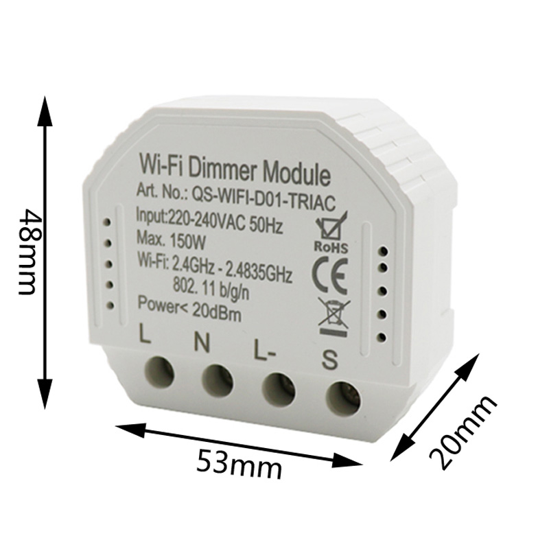 Tuya Modulo Dimmer a 2 Canali interruttore dimmerabile WiFi per Luci