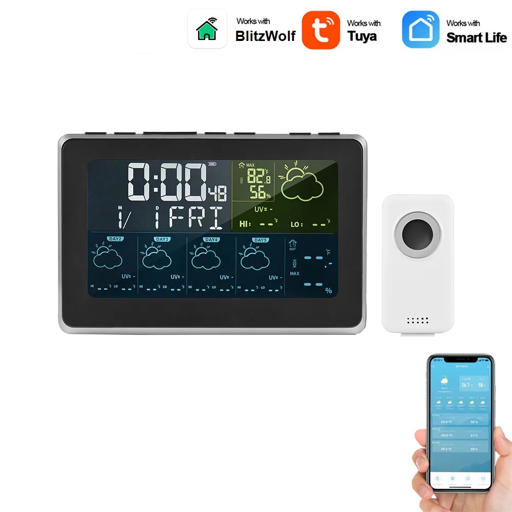 Smart home wifi sans fil capteur d'humidité de température lcd thermomètre  intérieur hygromètre w