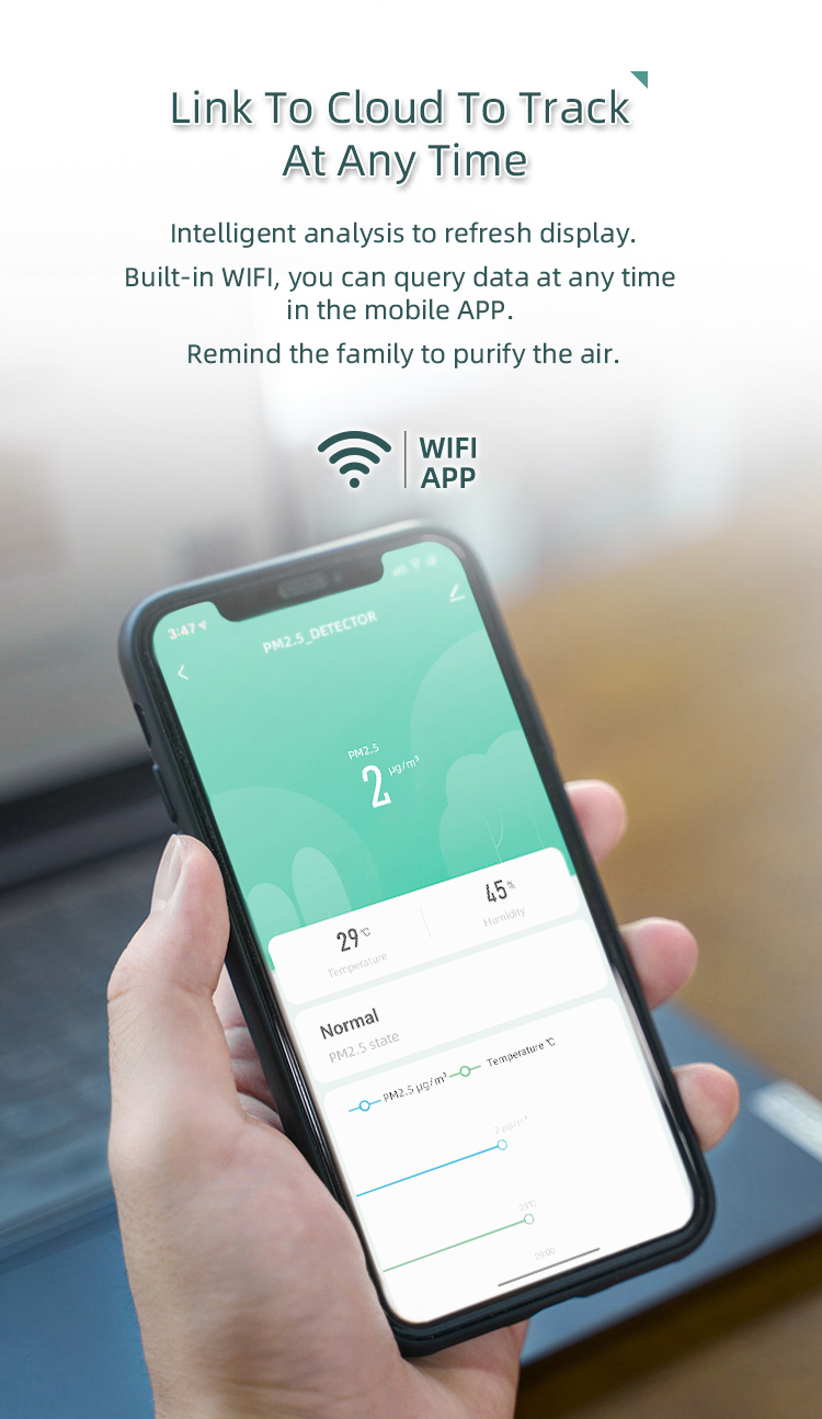 Compteur de qualité de l'air Tuya Smart WiFi 3in1