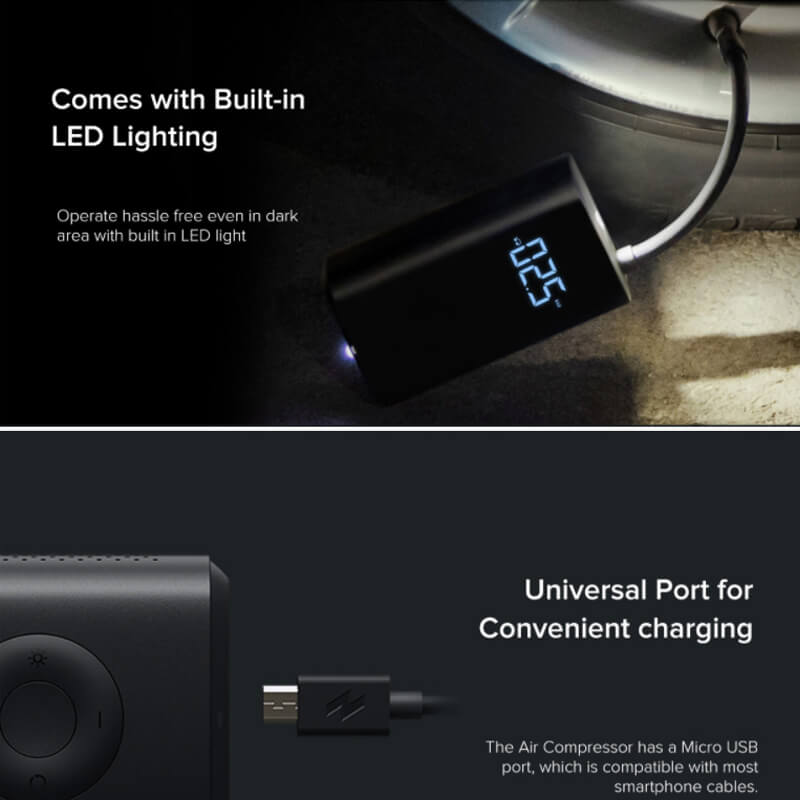 Compresseur mobile Xiaomi - Version UE - Pompe à air électrique (balle,  pneus de