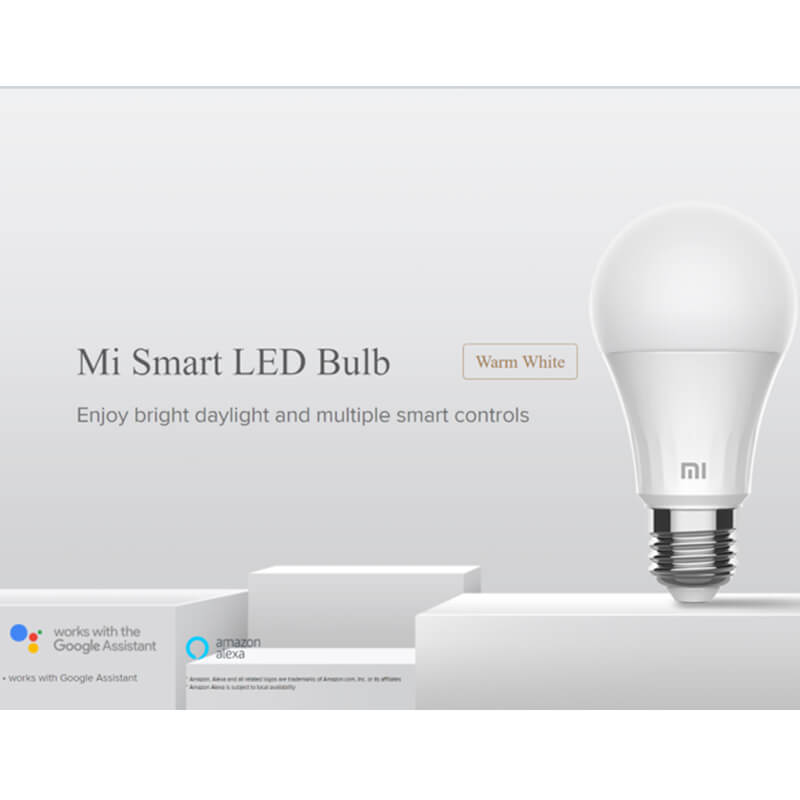 Xiaomi Paquet Réveil Numérique à Ampoule LED Mi Smart Blanc