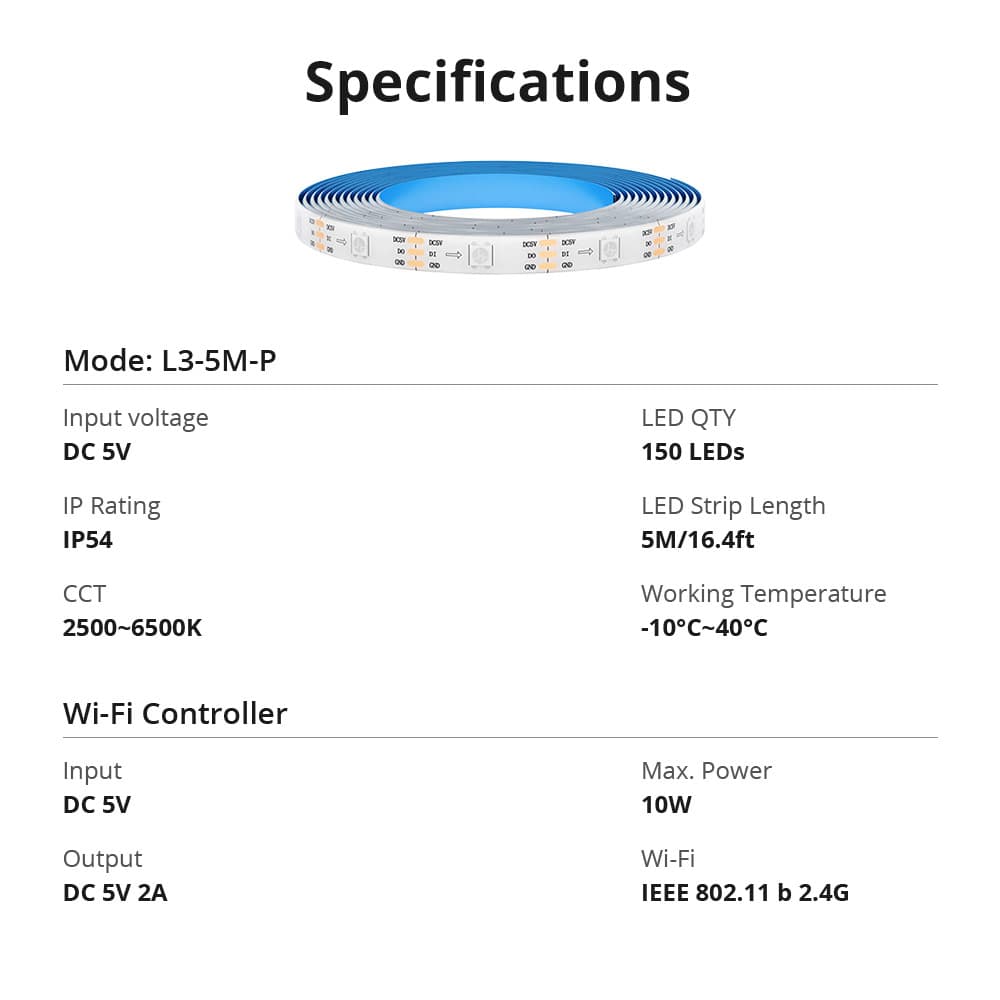 Tira LED WiFi RGB Sonoff L3 5m -  - Distribuidores Oficiales