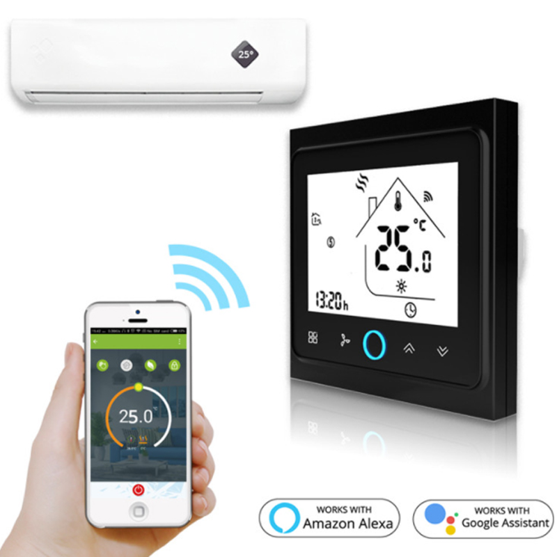 Termostato WiFi (FANCOIL 2 Tubos-3 Velocidades) Android/iOS/  Alexa/Google Home/IFTTT